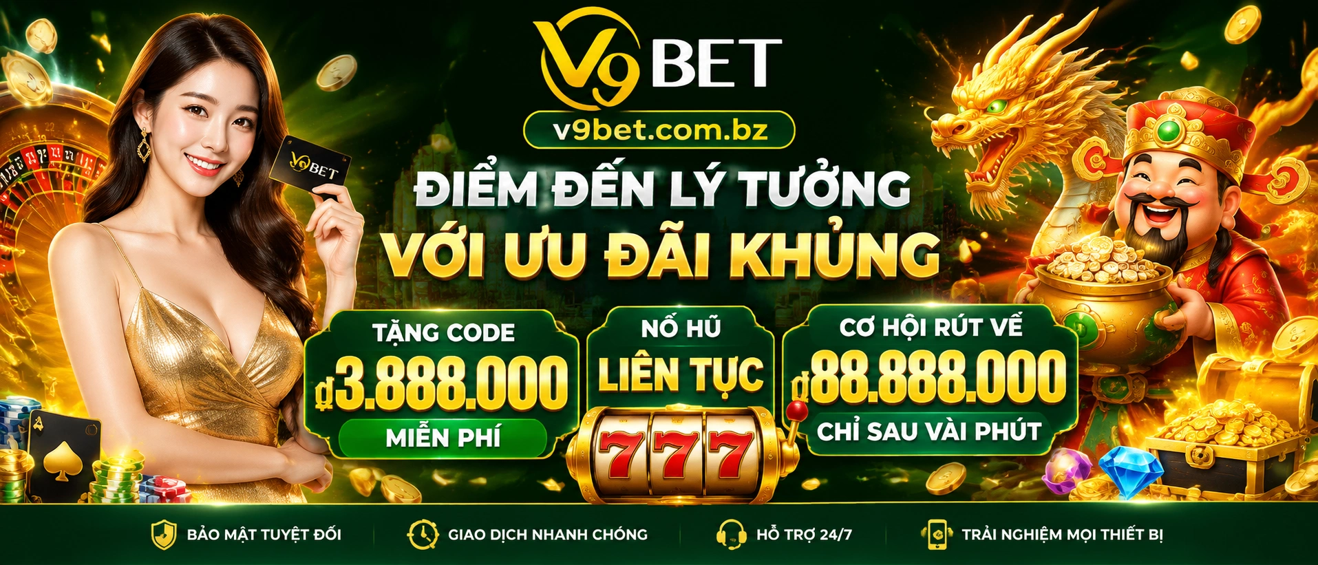 V9Bet Casino, No Hu, Ban Ca Live - Rut Tien Nhanh 4 Fishing arcade rooms and jackpot rounds